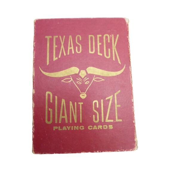 Vintage Giant Size Playing Cards Texas Deck - Retro Collectible Game Set - Picture 1 of 8